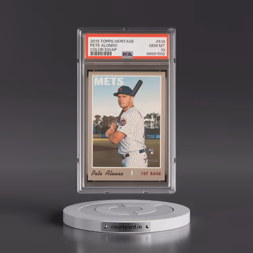 2019 Topps Heritage #519 Pete Alonso - Color Swap (PSA 10 GEM MINT)