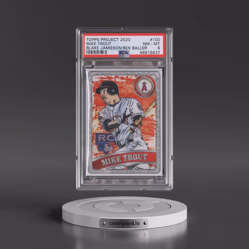 2020 Topps Project 2020 #100 Ben Baller/Blake Jamieson/Mike Trout (PSA 8 NM-MT)