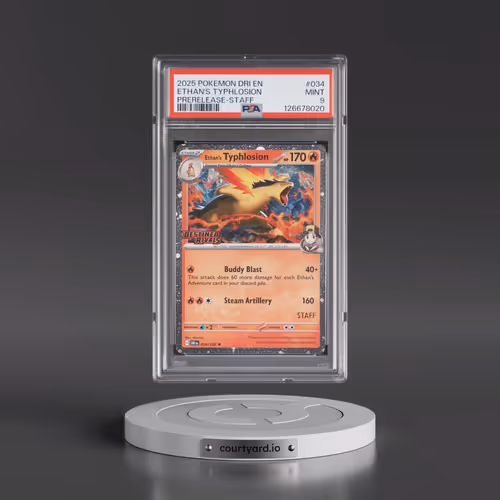 2025 Pokémon Dri EN-Destined Rivals #034 Ethan's Typhlosion - Prerelease-Staff (PSA 9 MINT)