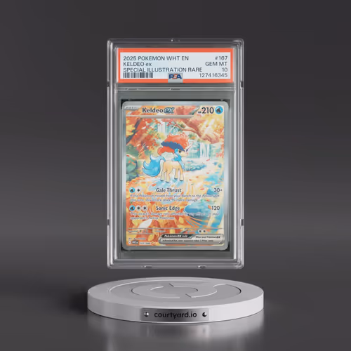2025 Pokémon Wht EN-White Flare #167 Keldeo EX - Holo Special Illustration Rare (PSA 10 GEM MINT)