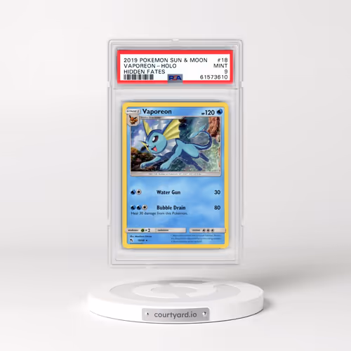 2019 Pokémon Sun & Moon Hidden Fates #18 Vaporeon - Holo (PSA 9 MINT)