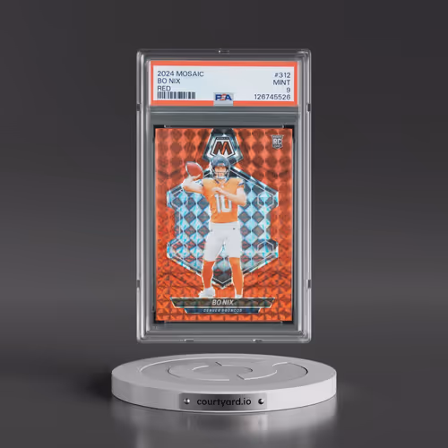 2024 Panini Mosaic #312 Bo Nix - Red (PSA 9 MINT)