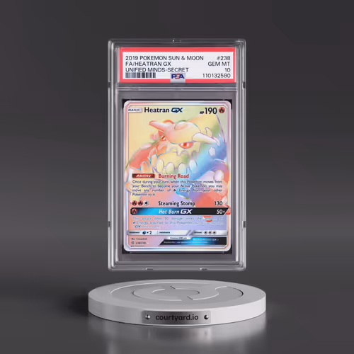 2019 Pokémon Sun & Moon Unified Minds #238 Heatran GX - Holo Full Art Secret (PSA 10 GEM MINT)