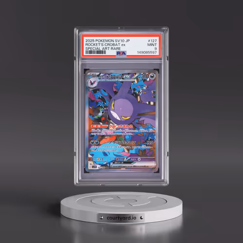 2025 Pokémon SV10-Glory of Team Rocket #127 Team Rocket's Crobat EX - Holo Special Art Rare (PSA 9 M