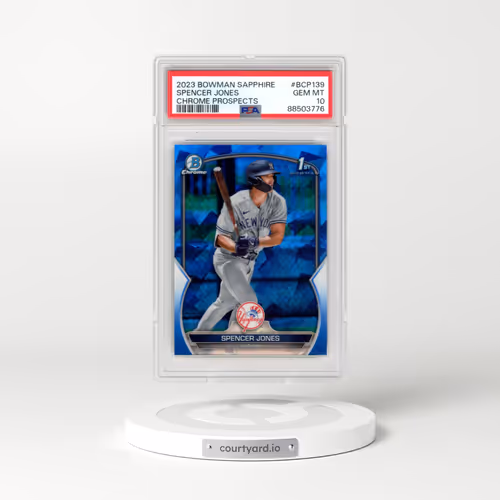 2023 Bowman Sapphire Edition Chrome Prospects #BCP139 Spencer Jones (PSA 10 GEM MINT)