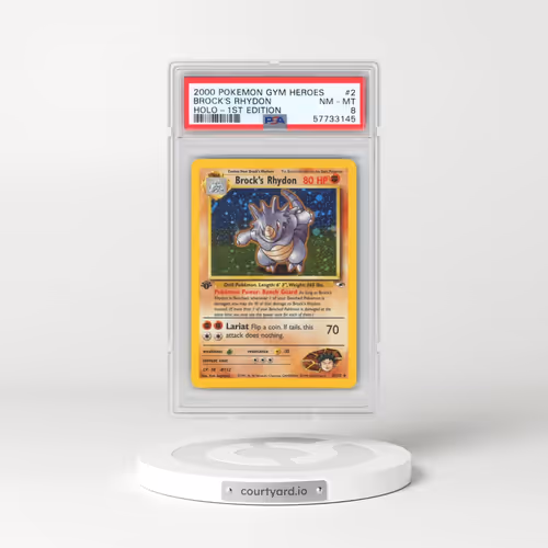 2000 Pokémon Gym Heroes #2 Brock's Rhydon - 1st Edition Holo (PSA 8 NM-MT)