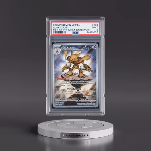 2025 Pokémon Mep EN-Me Black Star Promo #009 Alakazam - Mega Evolution Pokemon Center Elite Trainer
