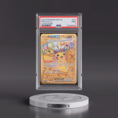 2024 Pokémon Ssp EN-Surging Sparks #247 Pikachu EX - Holo Hyper Rare (PSA 9 MINT)