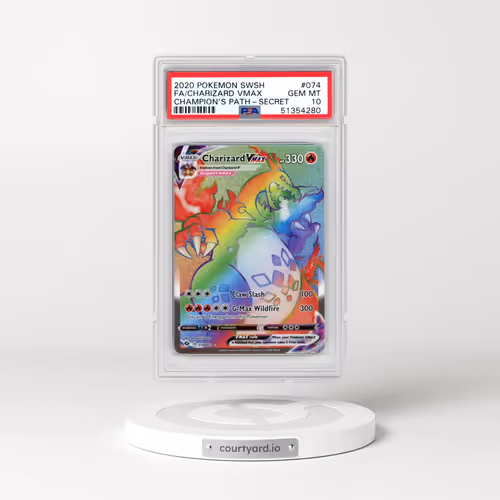 2020 Pokémon Sword & Shield Champion's Path #074 Charizard Vmax - Full Art Secret (PSA 10 GEM MINT)