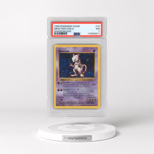 1999 Pokémon Game #10 Mewtwo - Holo Shadowless (PSA 7 NM)