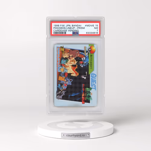 1998 Pokémon Bandai Carddass Vending #MOVIE 15 Pokemon Lineup-Prism (PSA 7 NM)