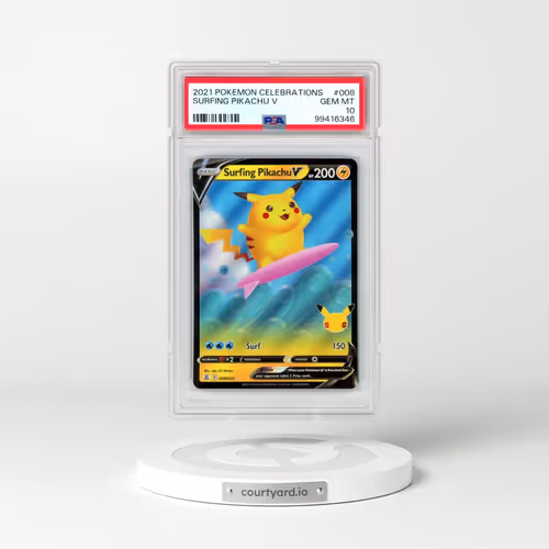 2021 Pokémon Celebrations #008 Surfing Pikachu V - Holo (PSA 10 GEM MINT)