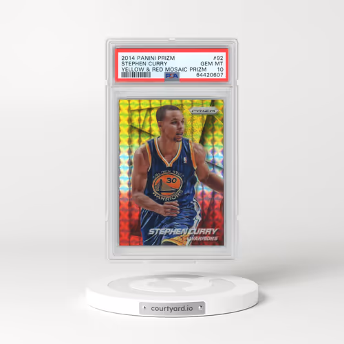 2014 Panini Prizm #92 Stephen Curry - Yellow & Red Mosaic Prizm (PSA 10 GEM MINT)