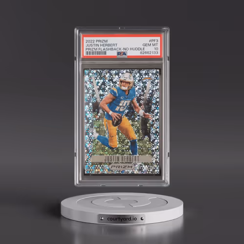 2022 Panini Prizm Prizm Flashback #PF3 Justin Herbert - No Huddle (PSA 10 GEM MINT)