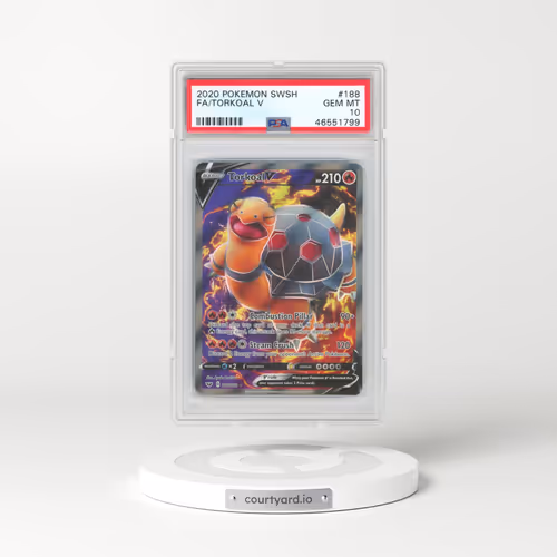 2020 Pokémon Sword & Shield #188 Torkoal V - Holo Full Art (PSA 10 GEM MINT)