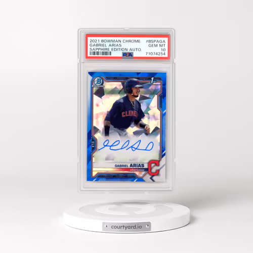 2021 Bowman Chrome Sapphire Edition Autographs #BSPAGA Gabriel Arias (PSA 10 GEM MINT)