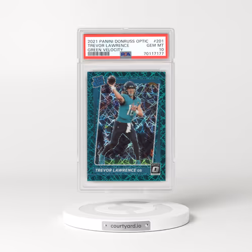 2021 Panini Donruss Optic #201 Trevor Lawrence - Green Velocity (PSA 10 GEM MINT)