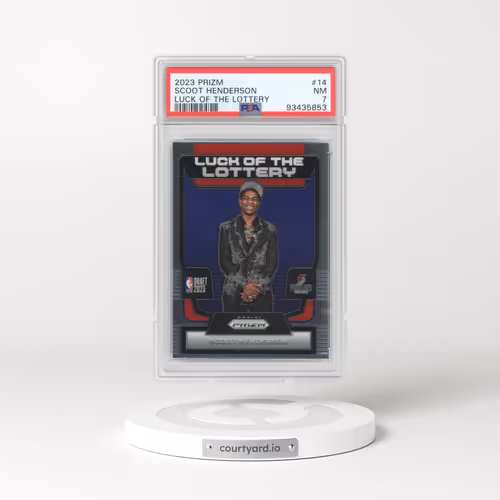 2023 Panini Prizm Luck of the Lottery #14 Scoot Henderson (PSA 7 NM)