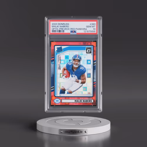 2024 Panini Donruss #383 Malik Nabers - Optic Preview-Red Pandora (PSA 10 GEM MINT)