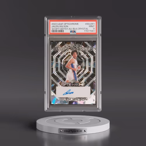 2022 Leaf Optichrome 2023 Draft Odyssey Autographs #DOJW1 Jalen Wilson - Black Crystal (PSA 9 MINT)