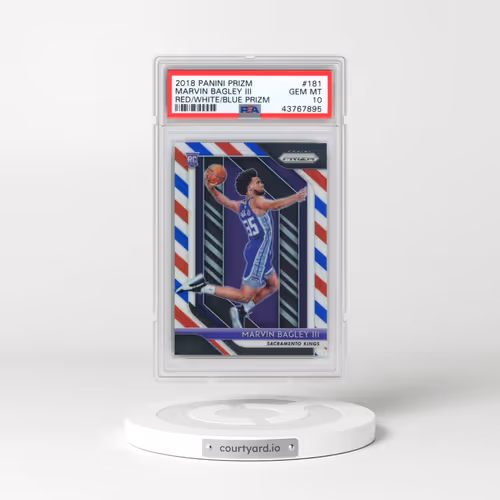 2018 Panini Prizm #181 Marvin Bagley III - Red/White/Blue Prizm (PSA 10 GEM MINT)