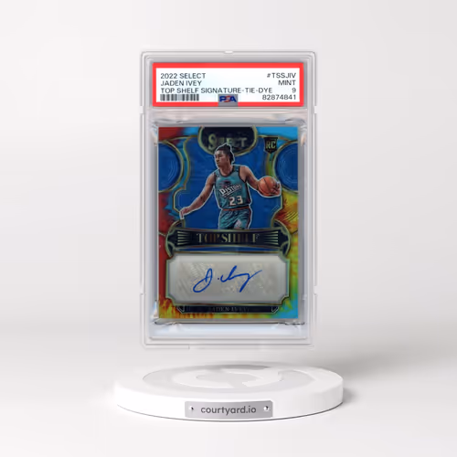 2022 Panini Select Top Shelf Signature #TSSJIV Jaden Ivey - Tie-Dye (PSA 9 MINT)