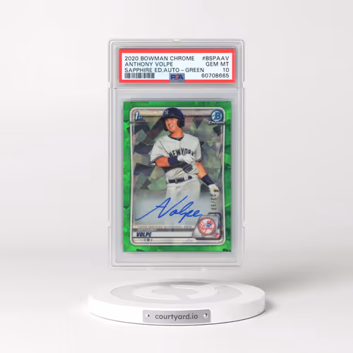 2020 Bowman Chrome Sapphire Edition Autographs #BSPAAV Anthony Volpe - Green (PSA 10 GEM MINT)