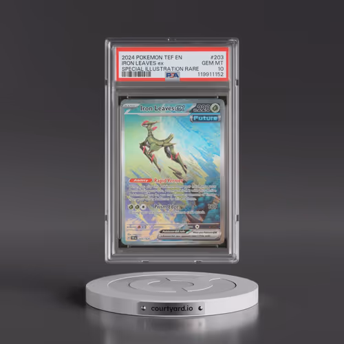 2024 Pokémon Tef EN-Temporal Forces #203 Iron Leaves EX - Holo Special Illustration Rare (PSA 10 GEM