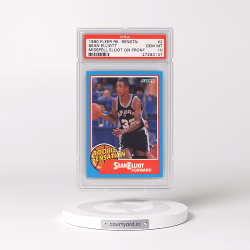 1990 Fleer Rookie Sensations #2 Sean Elliott - Misspell Elliot on Front (PSA 10 GEM MINT)