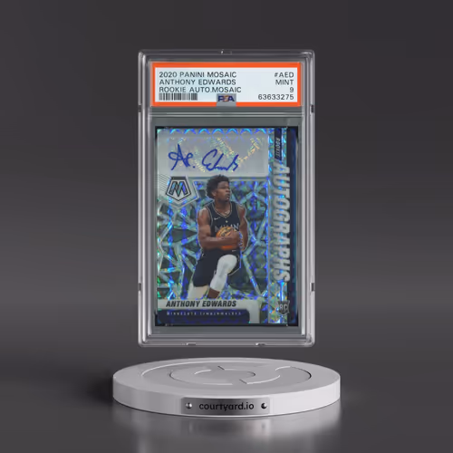 2020 Panini Mosaic Rookie Autographs Mosaic #AED Anthony Edwards (PSA 9 MINT)