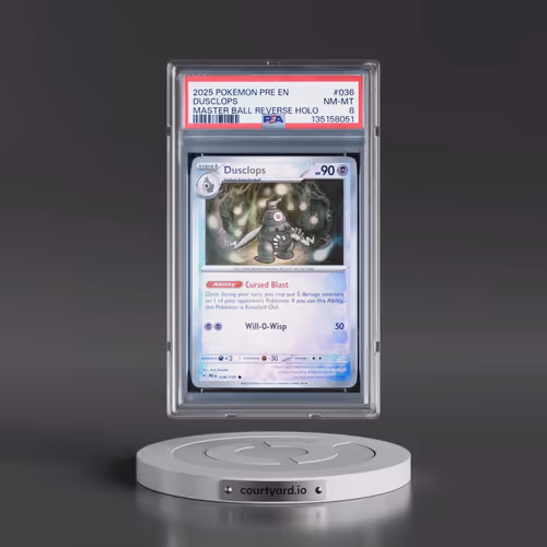 2025 Pokémon Pre EN-Prismatic Evolutions #036 Dusclops - Reverse Holo Master Ball (PSA 8 NM-MT)