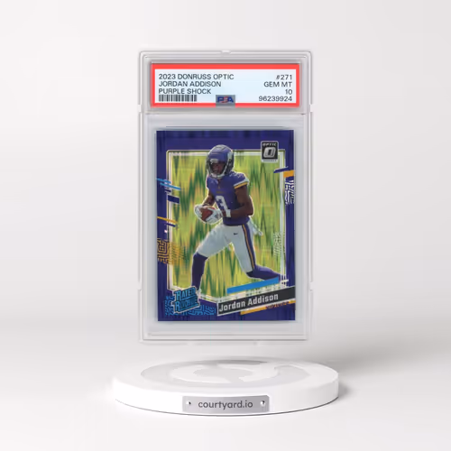 2023 Panini Donruss Optic #271 Jordan Addison - Purple Shock (PSA 10 GEM MINT)