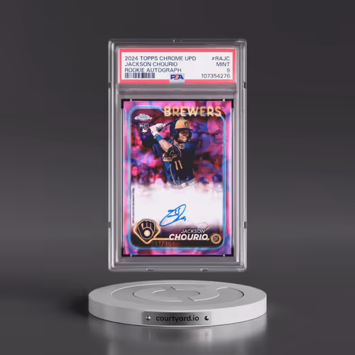 2024 Topps Chrome Update Chrome Rookie Autographs #RAJC Jackson Chourio (PSA 9 MINT)