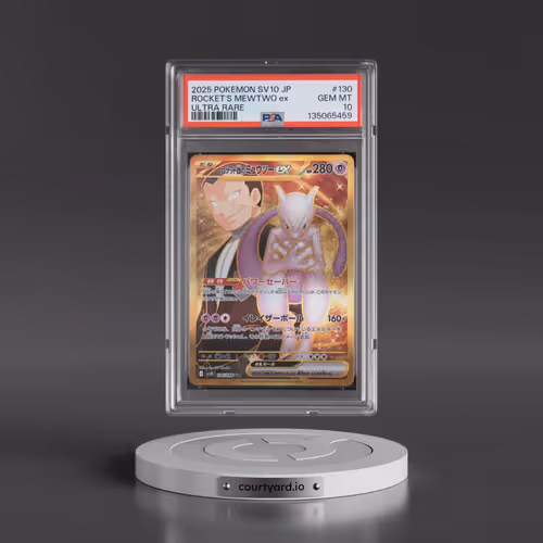 2025 Pokémon SV10-Glory of Team Rocket #130 Team Rocket's Mewtwo EX - Holo Ultra Rare (PSA 10 GEM MI