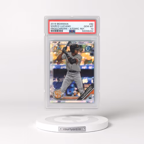 2019 Bowman Prospects Chrome #82 Marco Luciano - Atomic Refractor (PSA 10 GEM MINT)