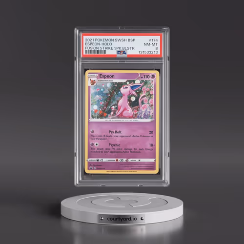 2021 Pokémon Swsh Black Star Promo #174 Espeon - Holo Fusion Strike Three Pack Blisters (PSA 8 NM-MT