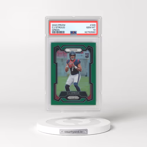 2023 Panini Prizm #339 CJ Stroud - Green Prizm (PSA 10 GEM MINT)