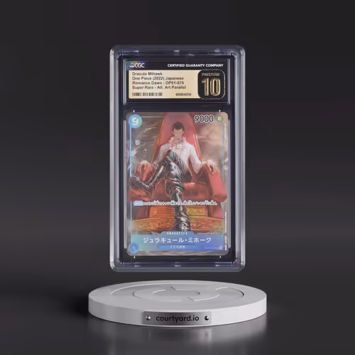 2022 Romance Dawn - Japanese #OP01-070 Dracule Mihawk - (Borderless) Alt Art (CGC 10 PRISTINE)