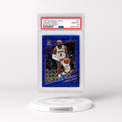 2021 Panini Donruss Optic #41 LeBron James - Blue Velocity (PSA 10 GEM MINT)
