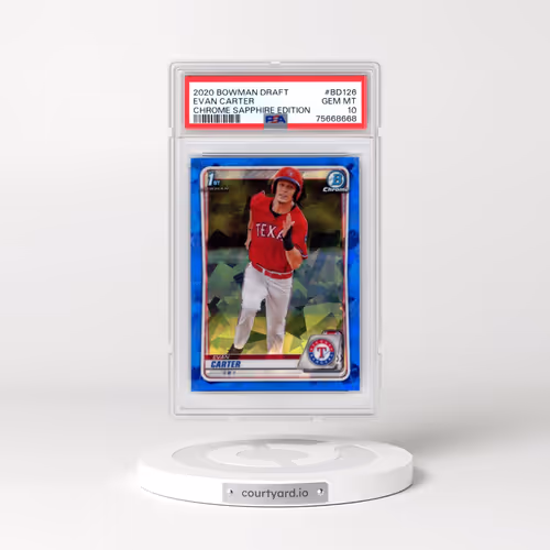2020 Bowman Draft Chrome Sapphire Edition #BD126 Evan Carter (PSA 10 GEM MINT)