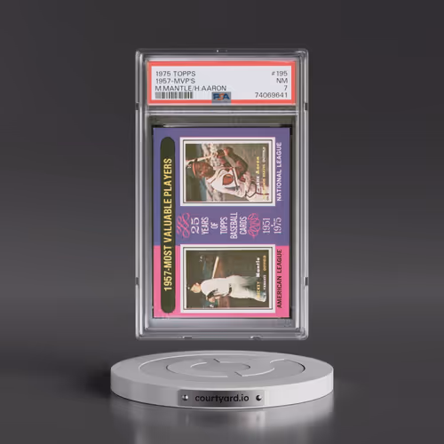 1975 Topps #195 1957-MVP's - Mickey Mantle/Hank Aaron (PSA 7 NM)