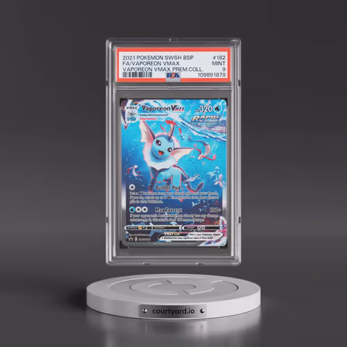 2021 Pokémon Swsh Black Star Promo #182 Vaporeon Vmax - Full Art Vaporeon Vmax Premium Collection (P