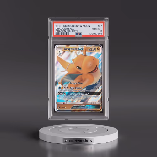 2018 Pokémon Sun & Moon Dragon Majesty #37 Dragonite GX - Holo (PSA 10 GEM MINT)