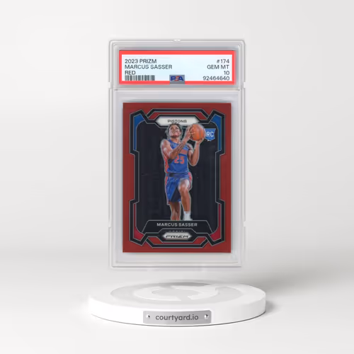 2023 Panini Prizm #174 Marcus Sasser - Red Prizm (PSA 10 GEM MINT)