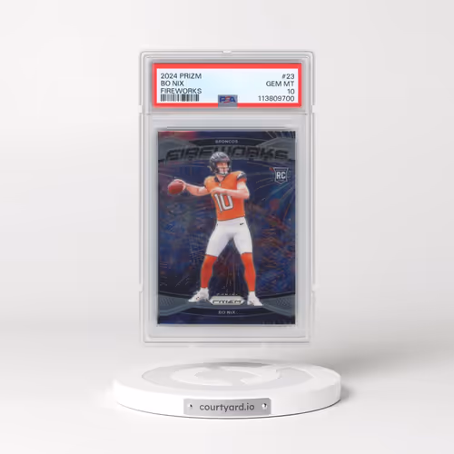 2024 Panini Prizm Fireworks #23 Bo Nix (PSA 10 GEM MINT)