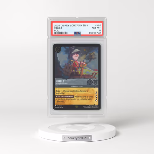 2024 Disney Lorcana EN 4-Ursula's Return #191 Piglet - Sturdy Swordsman - Foil (PSA 8 NM-MT)