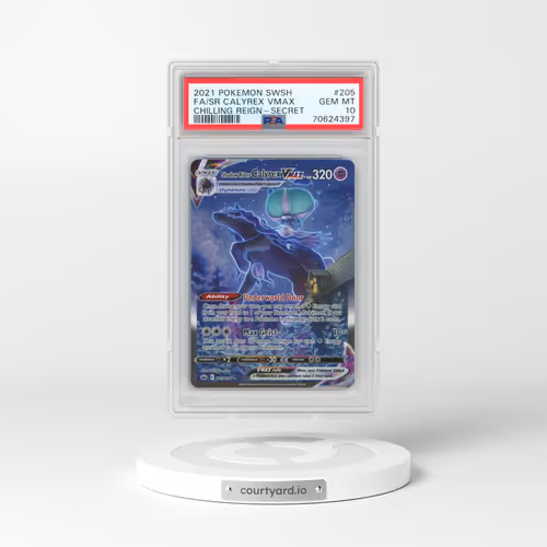 2021 Pokémon Sword & Shield Chilling Reign #205 Shadow Rider Calyrex Vmax - Full Art Secret (PSA 10 GEM MINT)