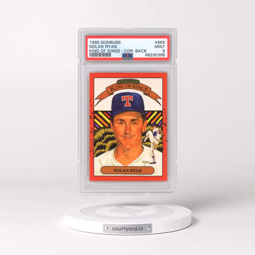 1990 Donruss #665 Nolan Ryan - King of Kings-Cor. Back (PSA 9 MINT)