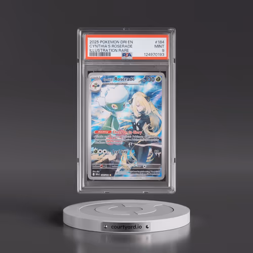 2025 Pokémon Dri EN-Destined Rivals #184 Cynthia's Roserade - Illustration Rare (PSA 9 MINT)