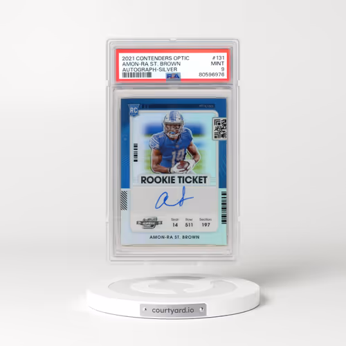 2021 Panini Contenders Optic #131 Amon-RA St. Brown - Autograph-Silver (PSA 9 MINT)